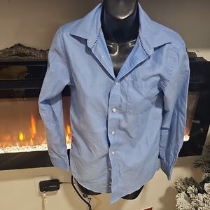 Cat & Jack Blue Herringbone Shirt